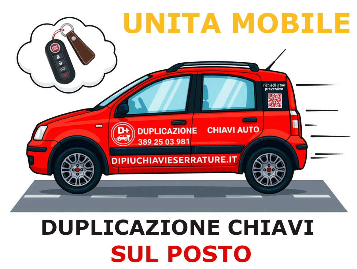 Servizio duplicazione chiavi auto Roma unità mobile Dipiù Chiavi e Serrature.